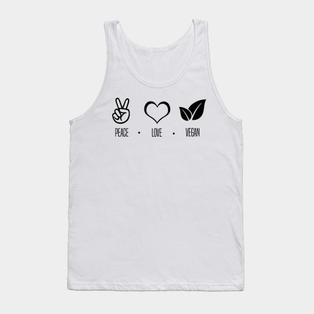 Peace Love Vegan Vegetarian Tank Top by larfly